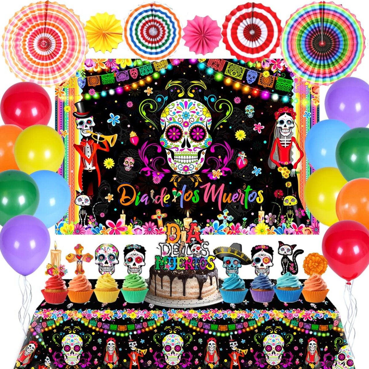 Day of the Dead Decorations-Dia De Los Muertos Party Supplies for Altar Sugar Skull Decoracion Para Dia De Muertos Day of the Dead Mexican Party Decor Visit the CMUSKO Store
